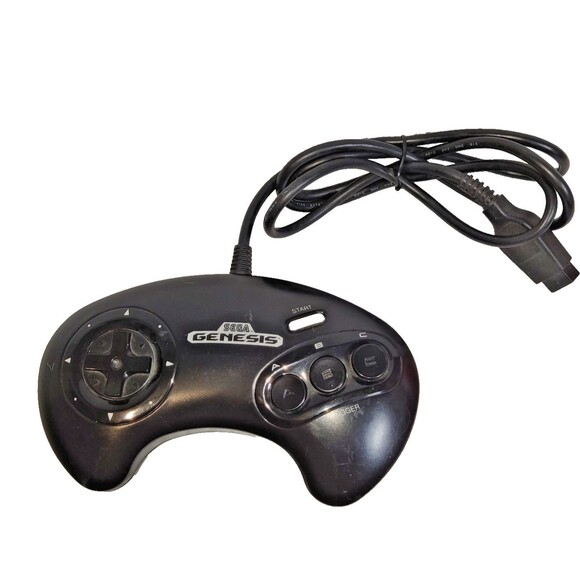 OEM Vintage Sega Genesis 1650 3-Button Controller Black untested 6ft Pre Owned - Picture 3 of 11